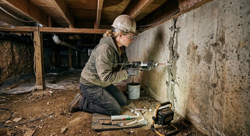 Basement Foundation Repair in Rhome, TX