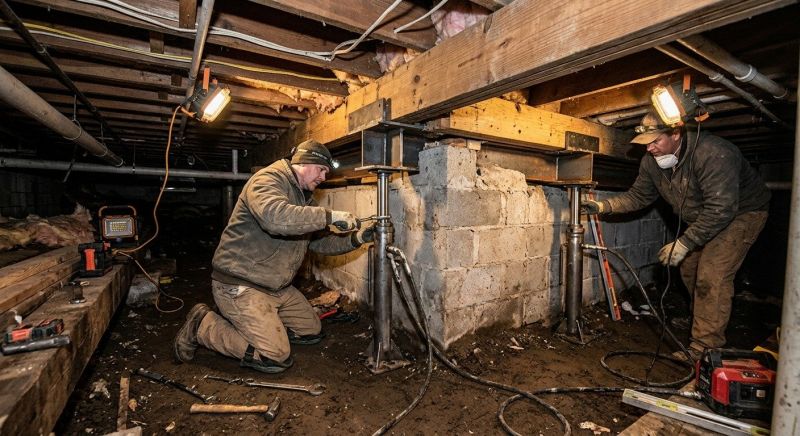 Basement Foundation Repair in Rhome, TX