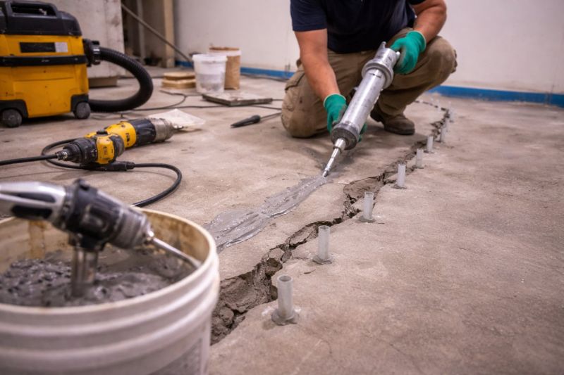 Cracked Basement Floor Repair in Southlake, TX